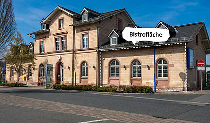 Außenansicht Bistro Michelstädter Bahnhof